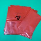 Red biohazard disposable bag, size 300x360x0.12mm, print one color one side, for hospital use